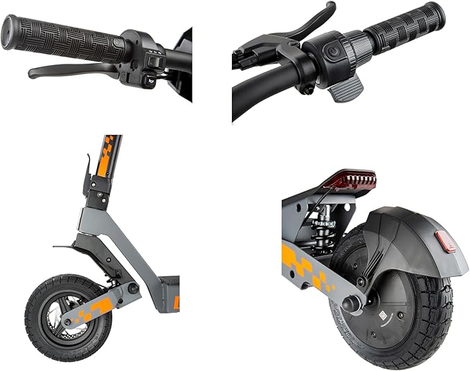KuKirin G2 Electric Scooter for Adults, Long Range Foldable E Scooter, 55km Range, 10-Inch Off-Road Tyres, Dual Suspension, Dual Brakes, Touch Display, IPX4 Water Resistant, EN17128