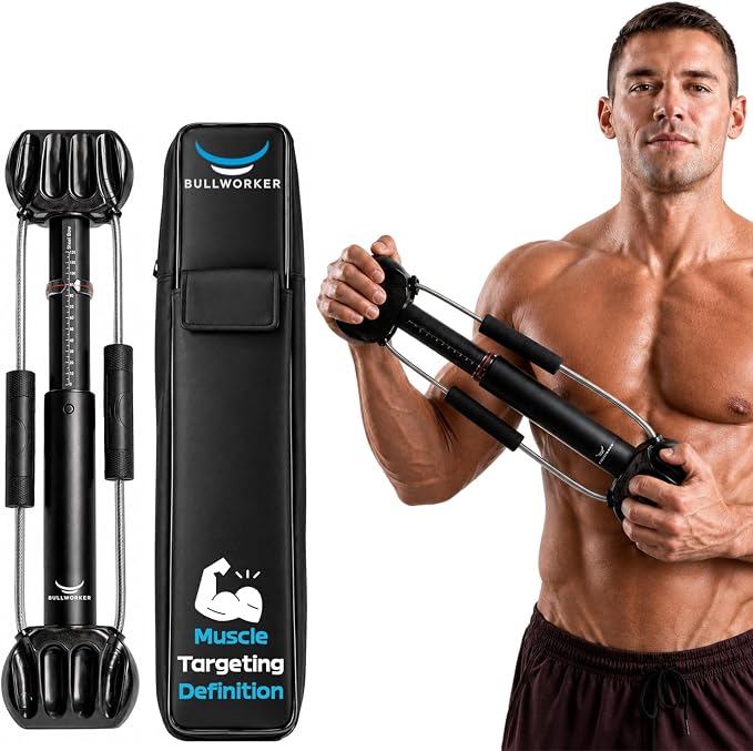 Bullworker Steel Bow 20" - Portable Home Gym Equipment & Isometric Exercise Equipment for Arms, Chest, Back, Shoulders, Core, Biceps, Triceps, Abs - Strength Training Equipment