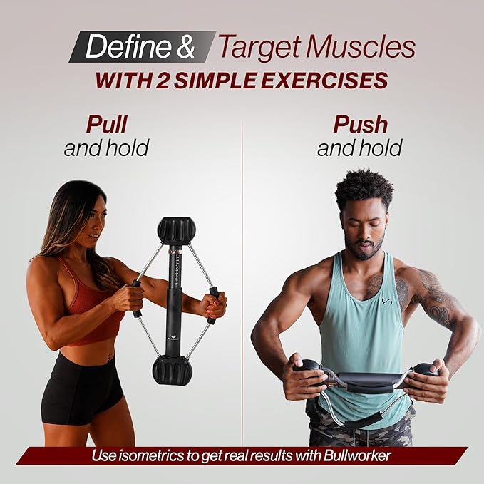Bullworker Steel Bow 20" - Portable Home Gym Equipment & Isometric Exercise Equipment for Arms, Chest, Back, Shoulders, Core, Biceps, Triceps, Abs - Strength Training Equipment